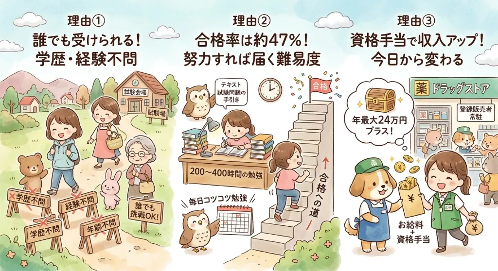 登録販売者のメリット①②③