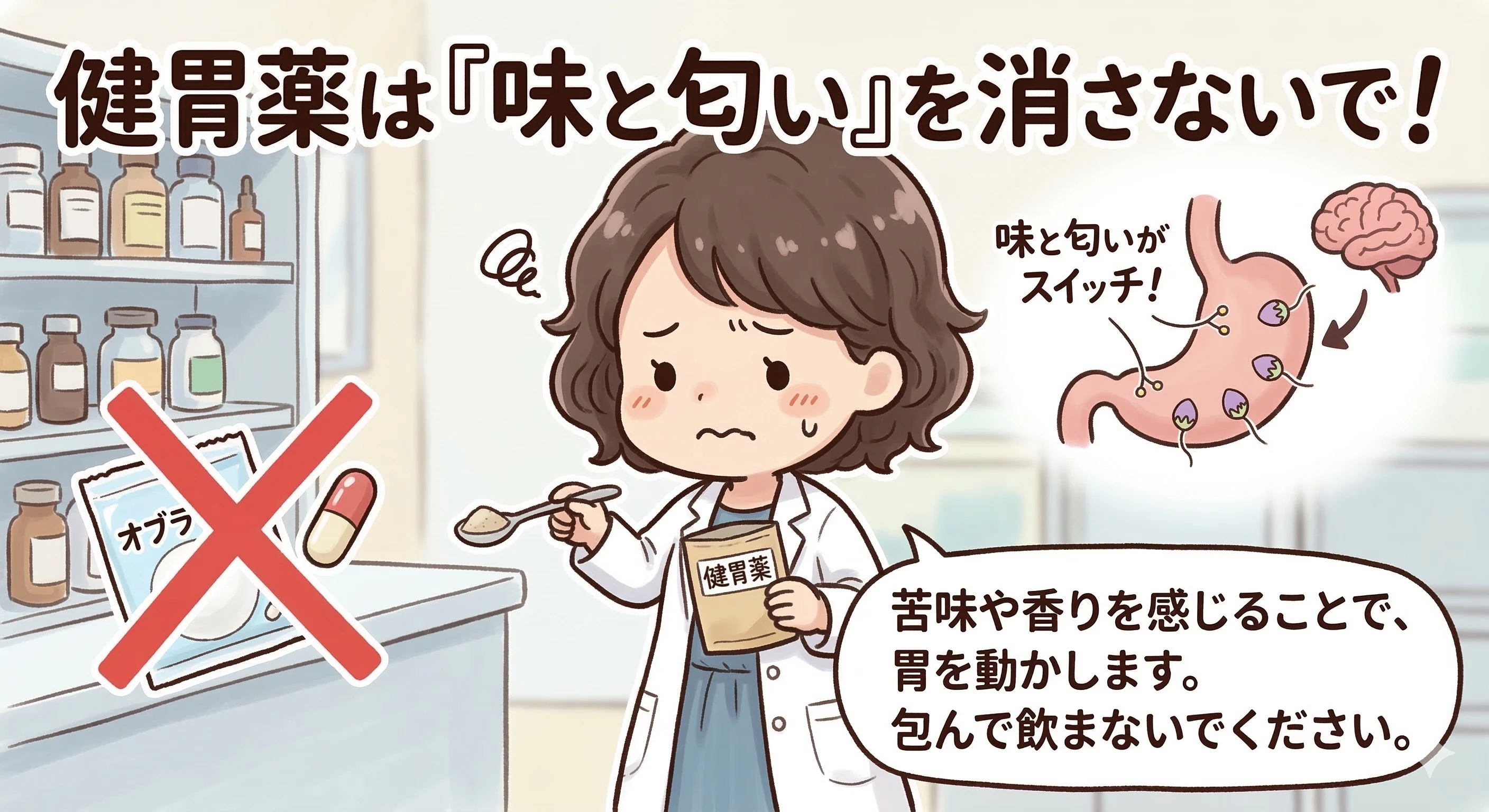 健胃薬の仕組み（Q221解説図）