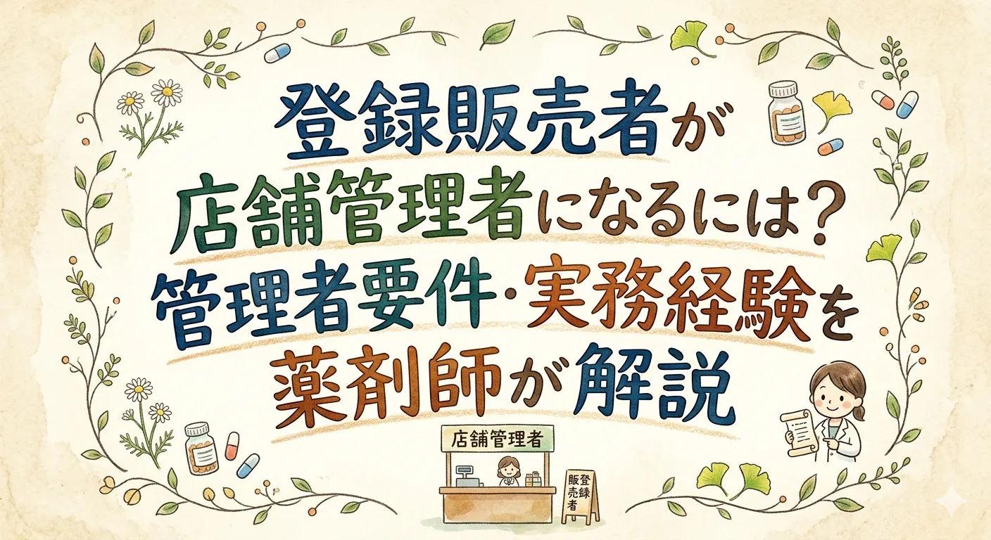 登録販売者が店舗管理者になるには？管理者要件・実務経験を薬剤師が解説【2026年最新】