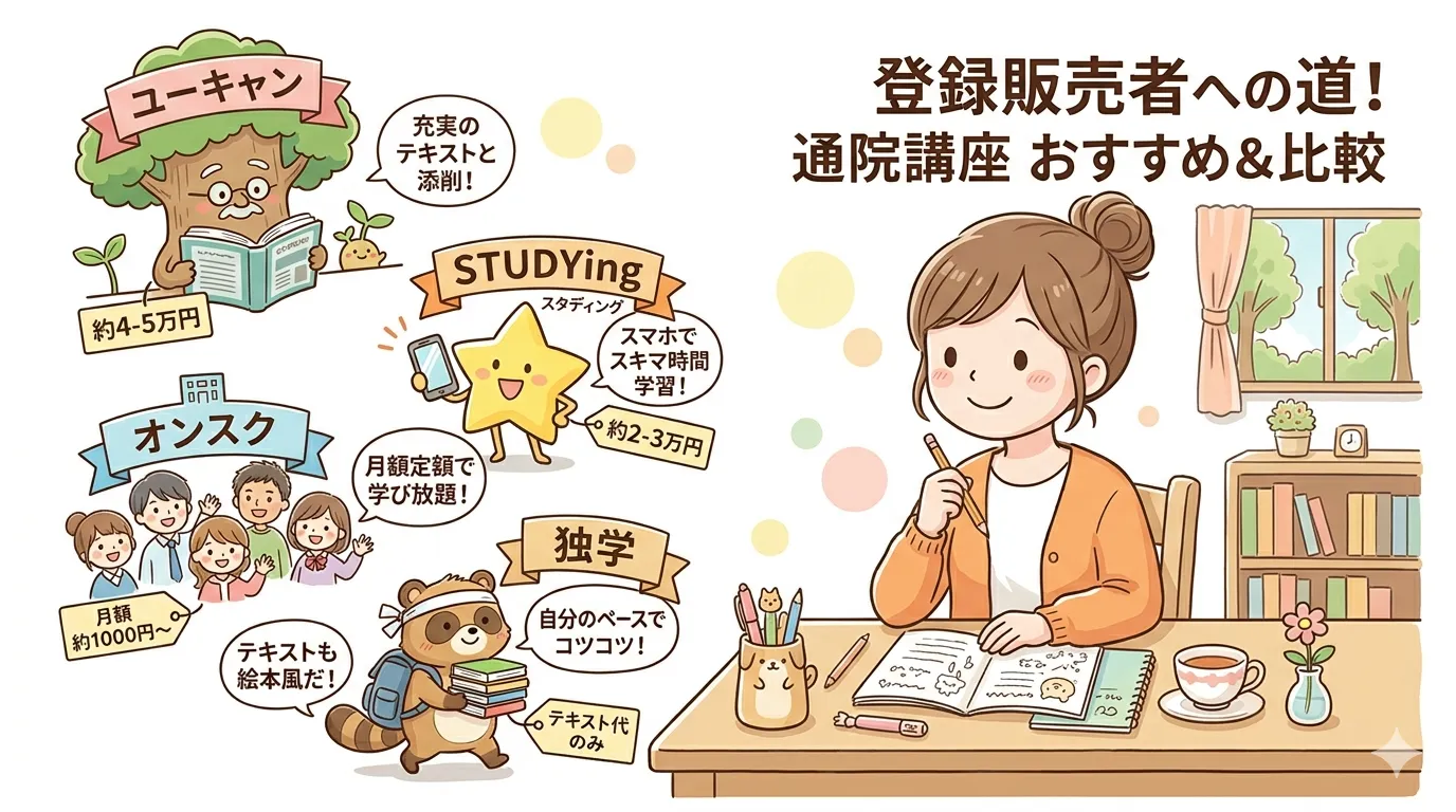 登録販売者の通信講座おすすめ比較【2026年版】薬剤師が本音で解説