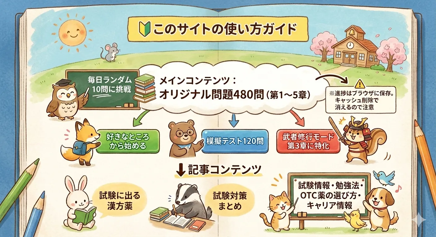 🔰このサイトの使い方｜登録販売者のくすり教室