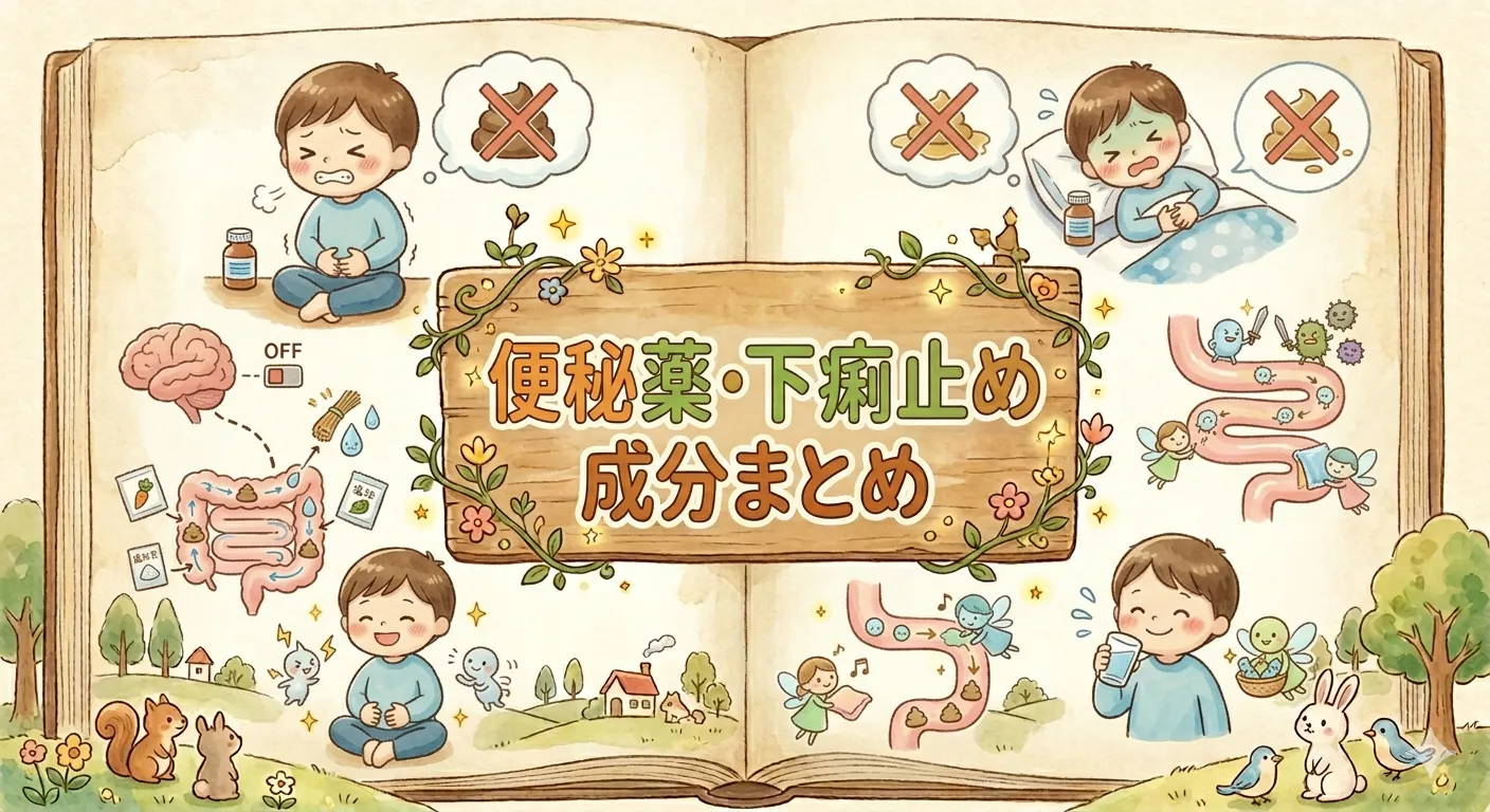 便秘薬・下痢止めの成分まとめ【登録販売者試験対策】センノシド・ビサコジル・ロペラミドの違いを薬剤師が解説