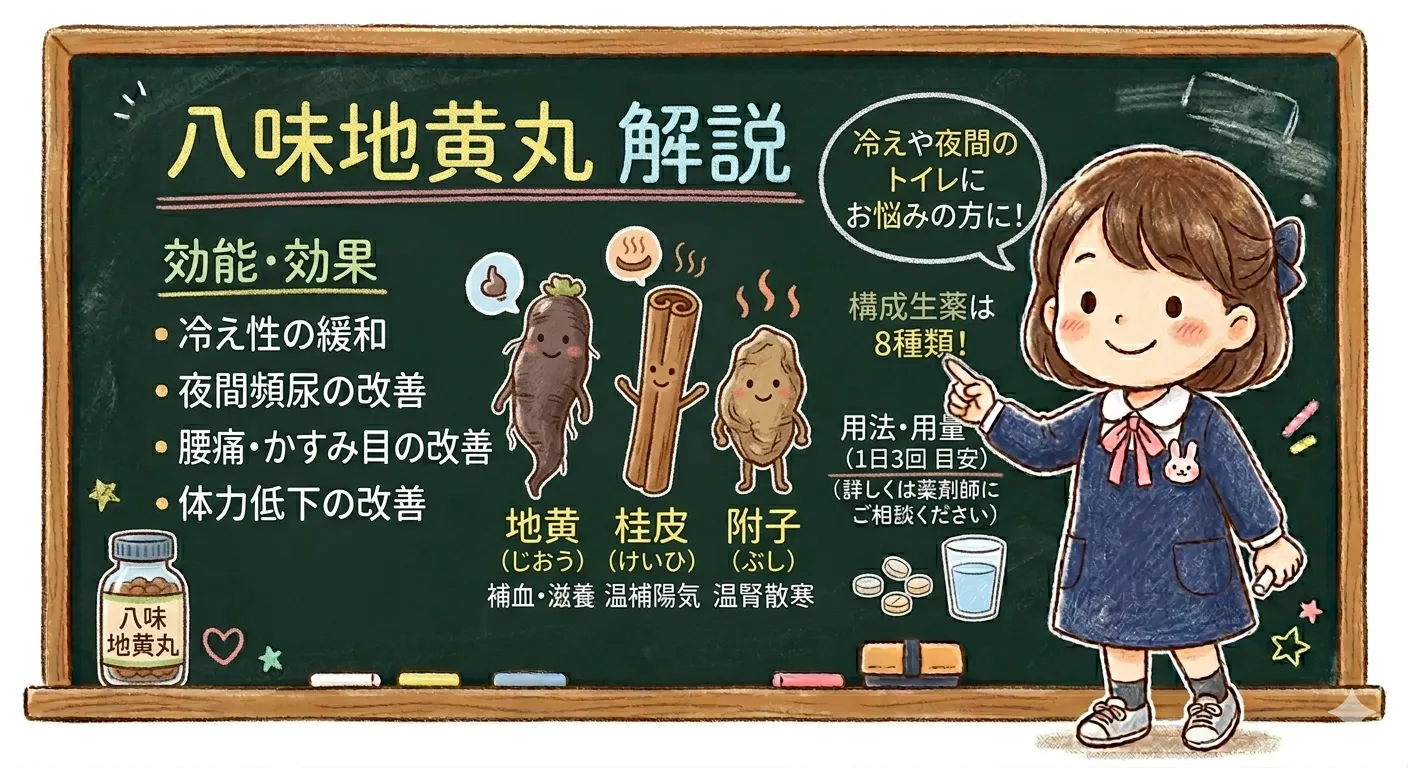 八味地黄丸（はちみじおうがん）とは？頻尿・腰痛・しびれに効く漢方を薬剤師が解説