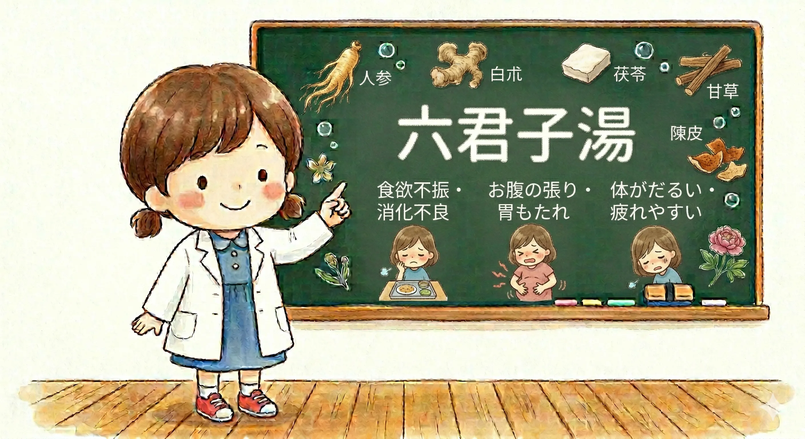 六君子湯（りっくんしとう）とは？胃が弱い人の食欲不振・胃もたれに効く漢方を薬剤師が解説