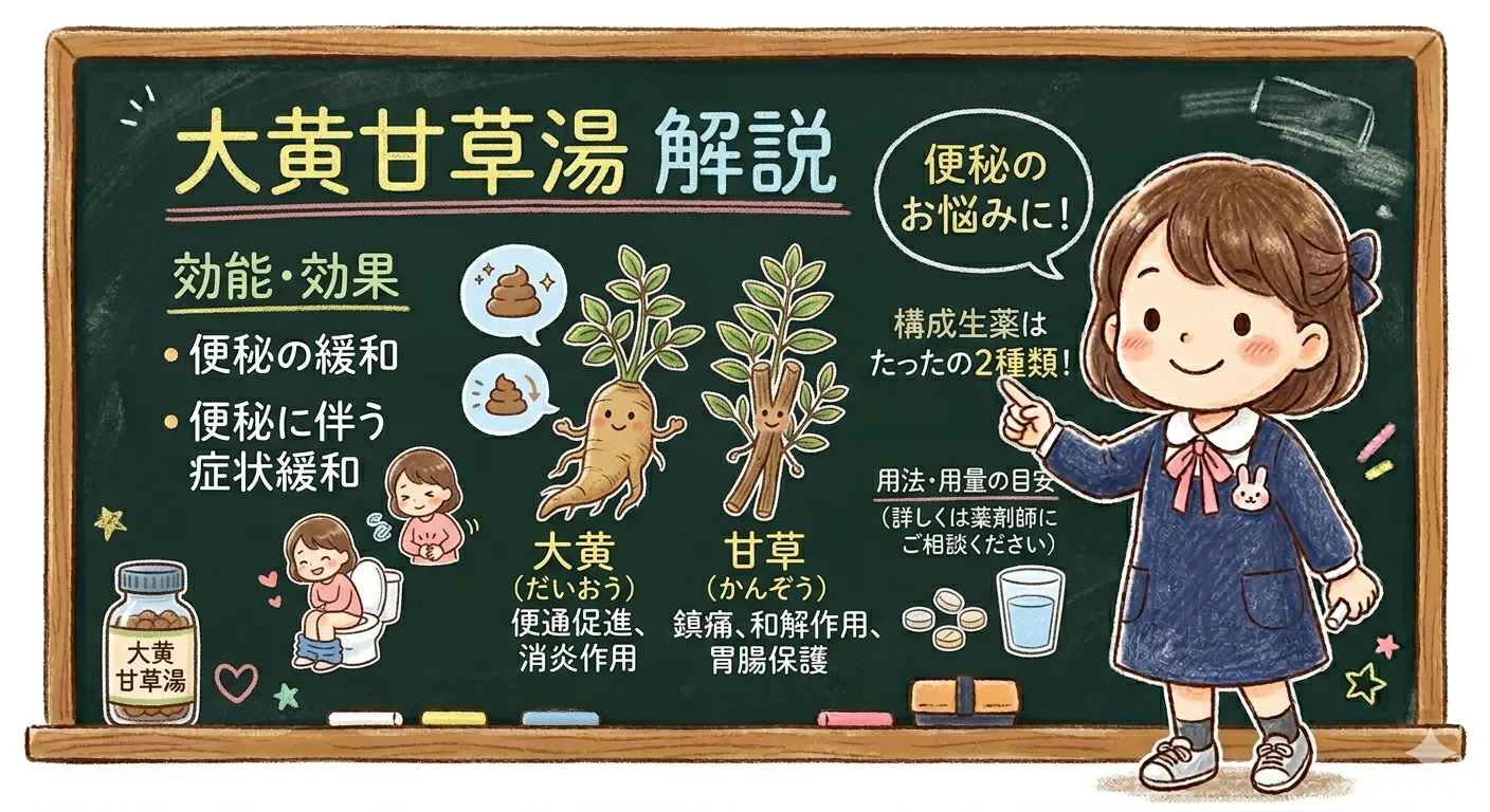 大黄甘草湯（だいおうかんぞうとう）とは？便秘に効く漢方を薬剤師が解説