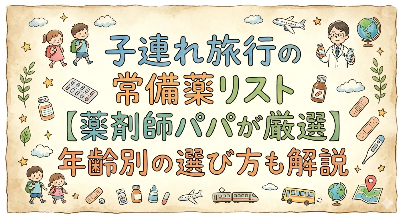 子連れ旅行の常備薬リスト【薬剤師パパが厳選】年齢別の選び方も解説