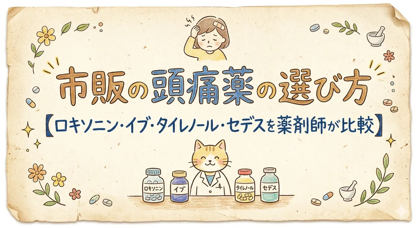 市販の頭痛薬の選び方【ロキソニン・イブ・タイレノール・セデスを薬剤師が比較】