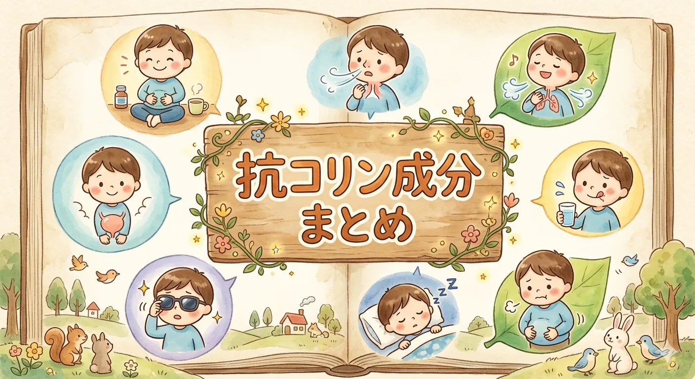 抗コリン成分まとめ【登録販売者試験対策】ロートエキス・スコポラミンの禁忌と副作用を薬剤師が解説