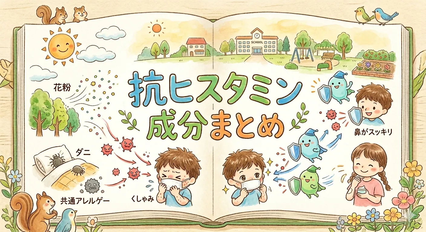抗ヒスタミン成分まとめ【登録販売者試験対策】クロルフェニラミン・ジフェンヒドラミン・メキタジンの特徴を薬剤師が解説