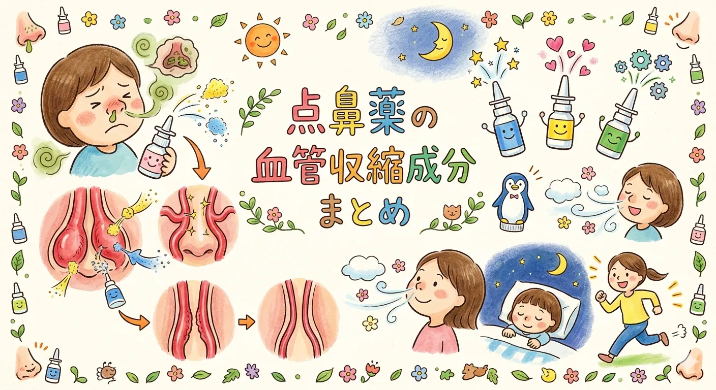 点鼻薬の血管収縮成分まとめ【登録販売者試験対策】ナファゾリン・フェニレフリンの使いすぎリバウンドを薬剤師が解説