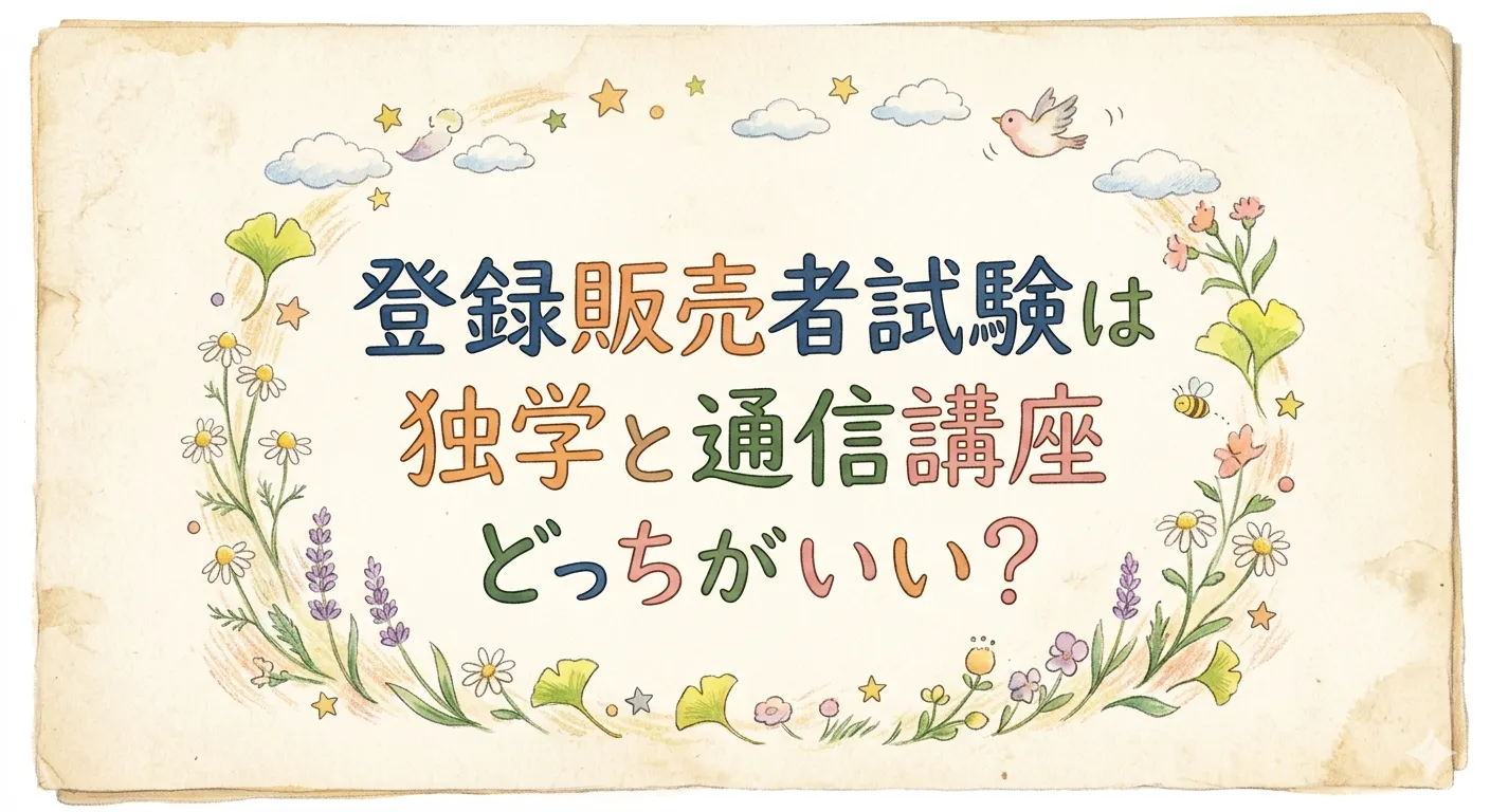 登録販売者試験は独学と通信講座どっちがいい？薬剤師が本音で解説
