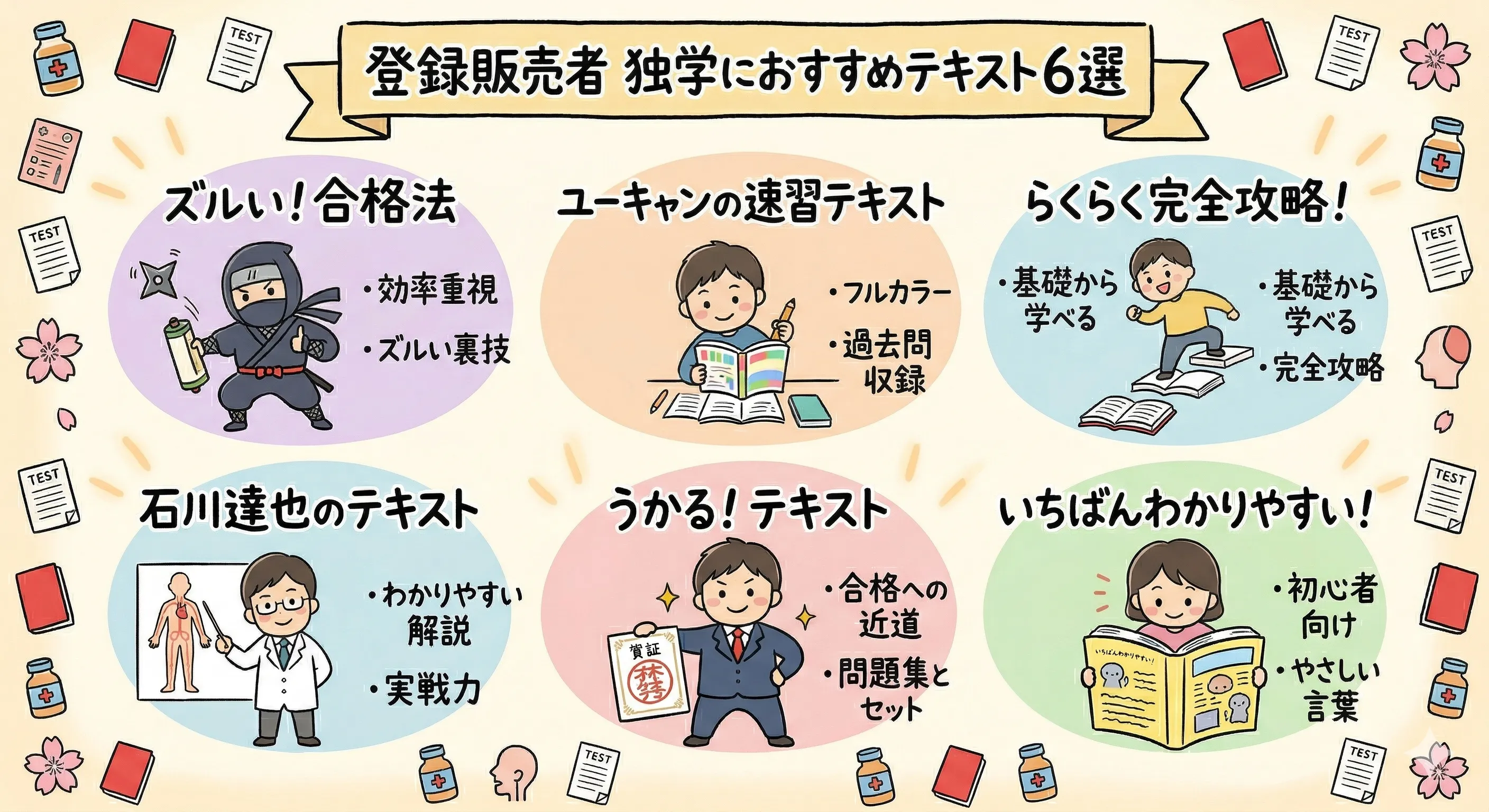 登録販売者の独学におすすめテキスト6選【2025年度対応・用途別に紹介】
