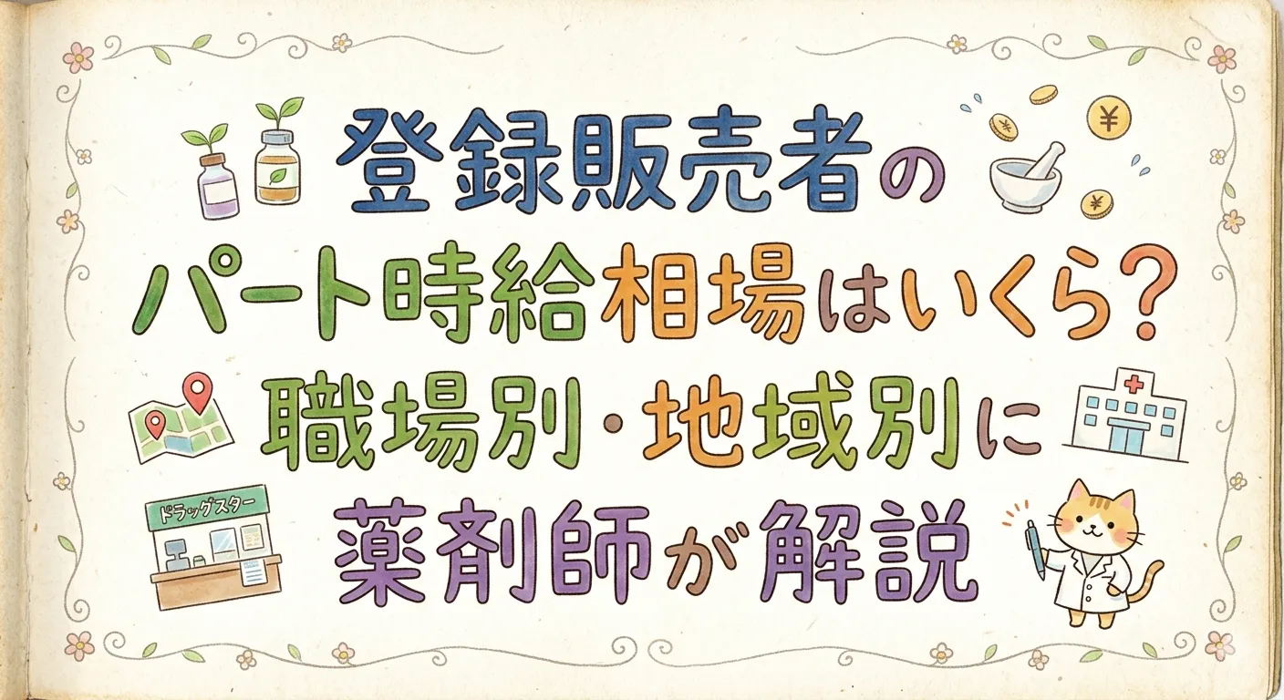 登録販売者のパート時給相場はいくら？職場別・地域別に薬剤師が解説