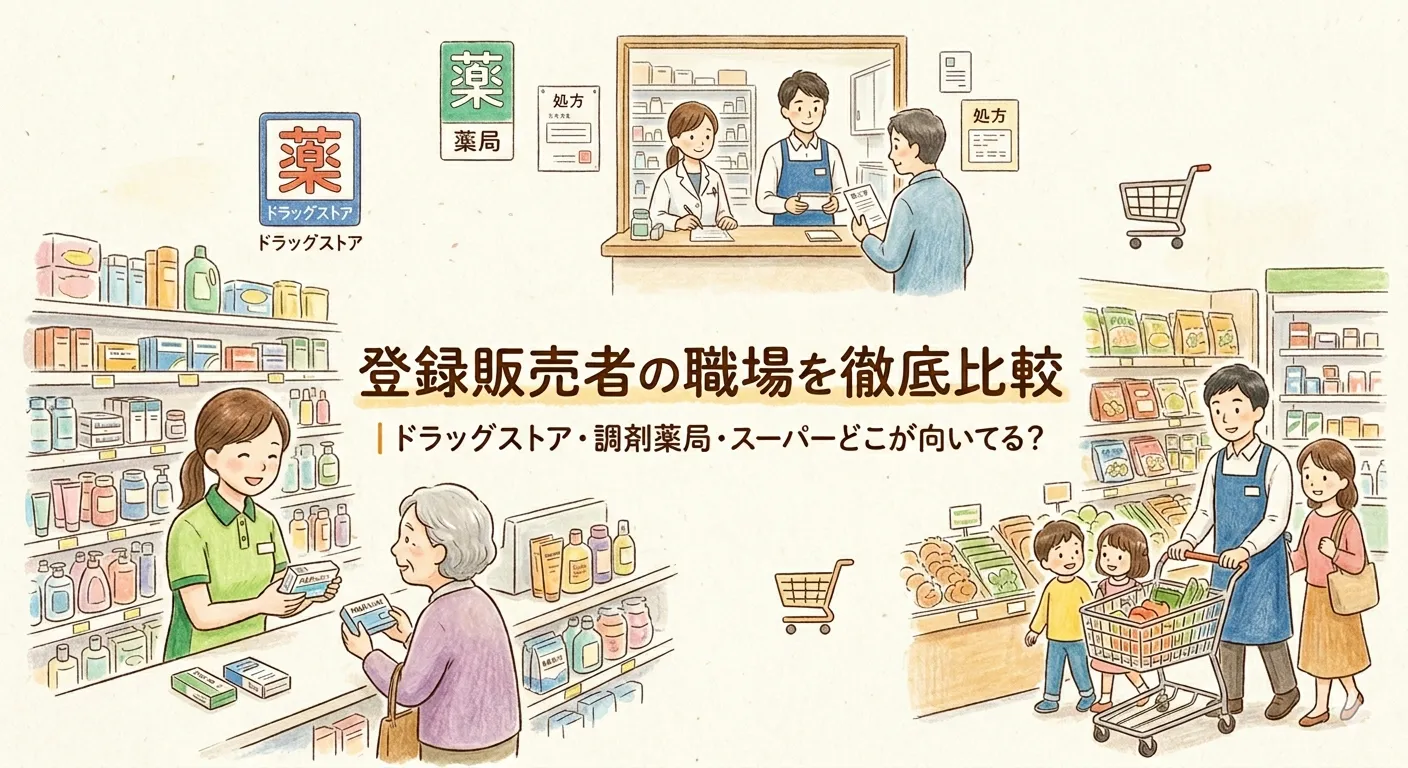 登録販売者の職場を徹底比較｜ドラッグストア・調剤薬局・スーパーどこが向いてる？