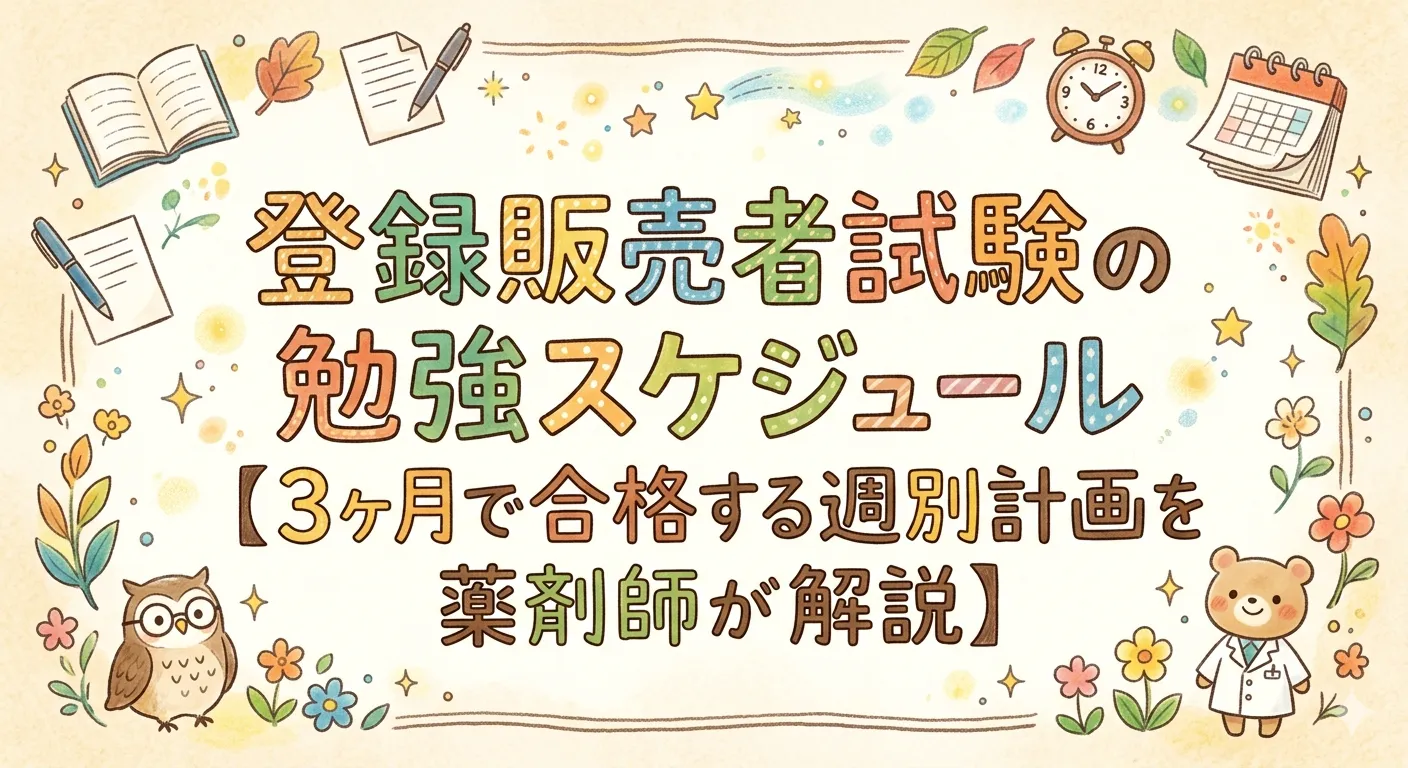 登録販売者試験の勉強スケジュール【3ヶ月で合格する週別計画を薬剤師が解説】