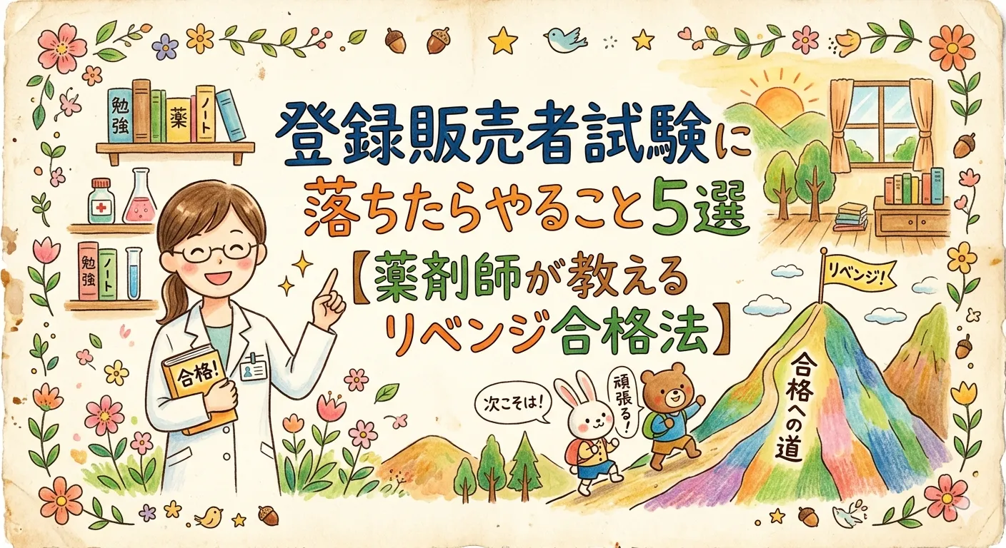 登録販売者試験に落ちたらやること5選【薬剤師が教えるリベンジ合格法】