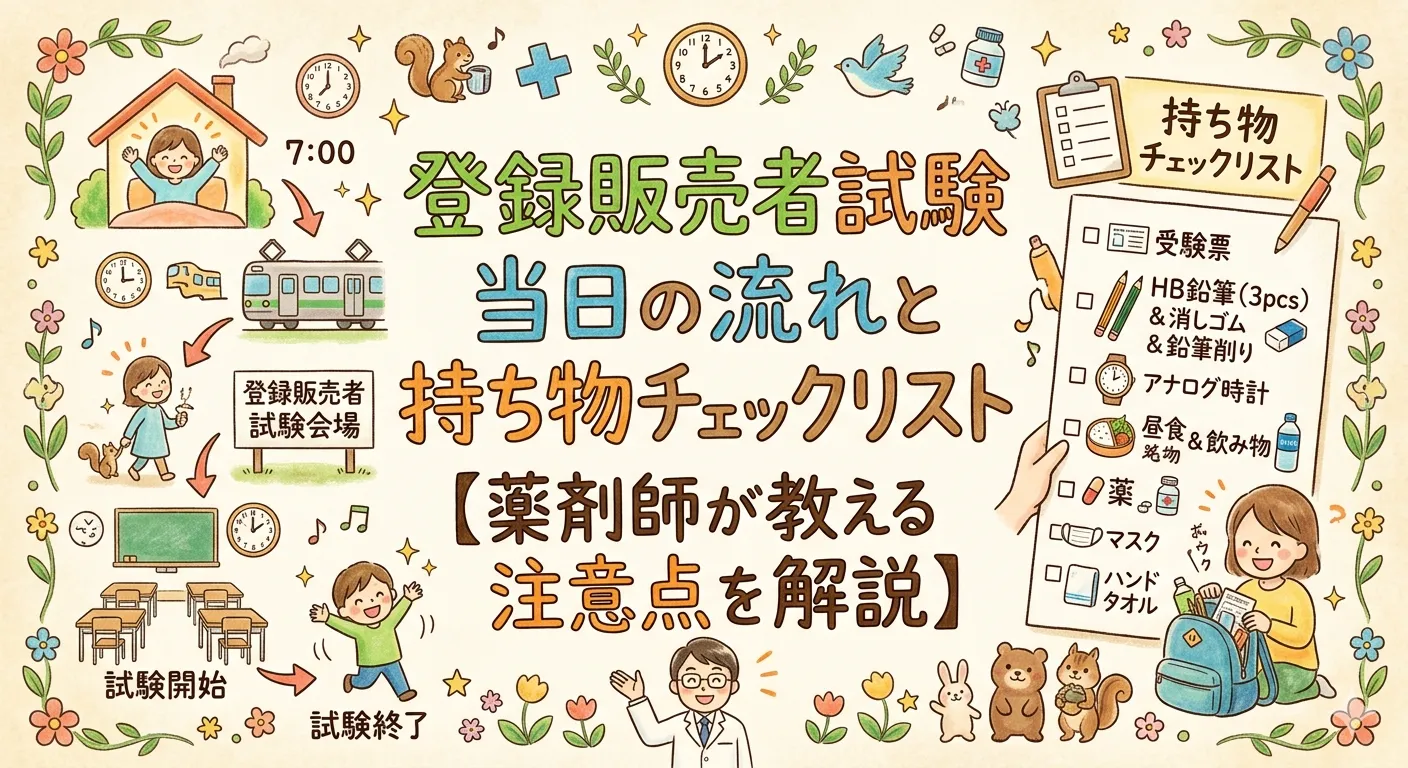 登録販売者試験当日の流れと持ち物チェックリスト【薬剤師が注意点を解説】