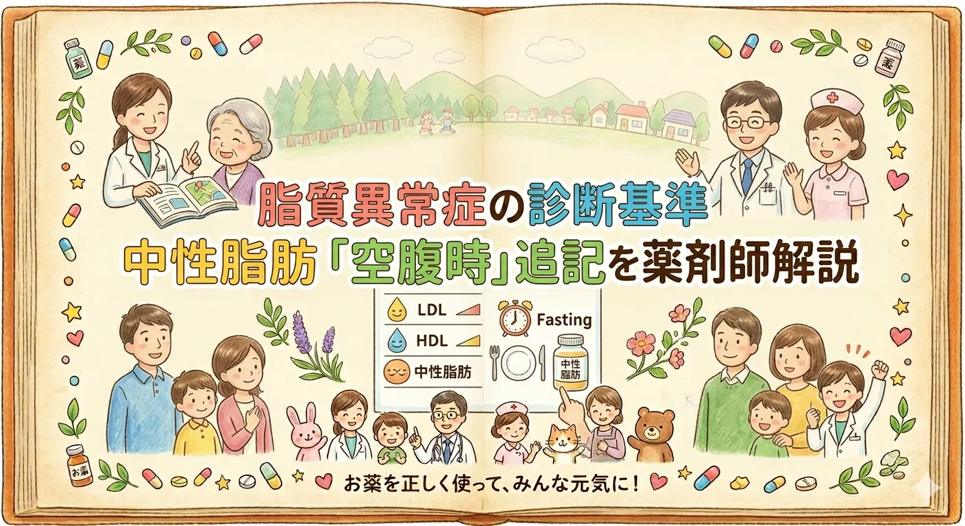 【令和8年改訂】脂質異常症の診断基準｜中性脂肪「空腹時」追記を薬剤師解説