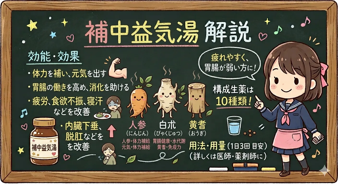 補中益気湯（ほちゅうえっきとう）とは？疲労・虚弱体質に効く漢方を薬剤師が解説