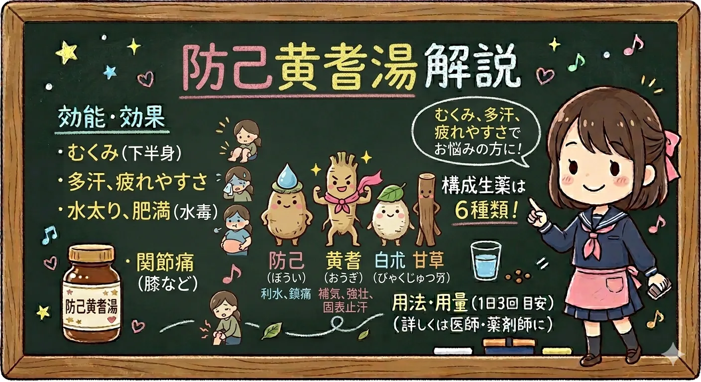 防己黄耆湯（ぼういおうぎとう）とは？むくみ・肥満・関節痛に効く漢方を薬剤師が解説