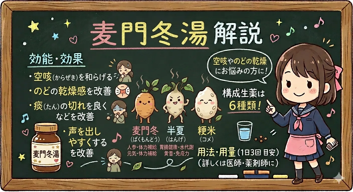 麦門冬湯（ばくもんどうとう）とは？空咳・のどの乾燥に効く漢方を薬剤師が解説